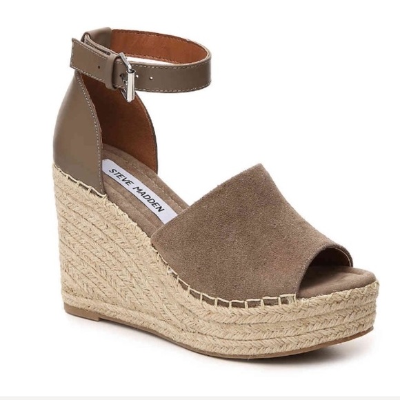 Steve Madden Taupe Suede wedge sandal *firm price* - Picture 1 of 8